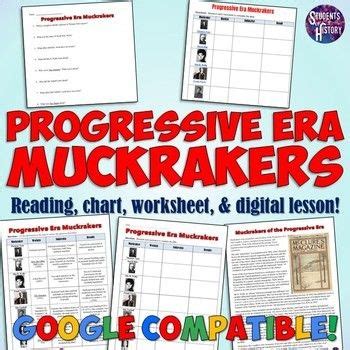 muckrakers of the progressive era worksheet